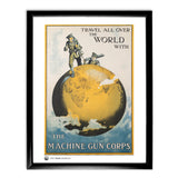 Art Print: Vintage Poster MGC Travel All Over the World Wall Art 11x14" With Black Frame [variant_option4]