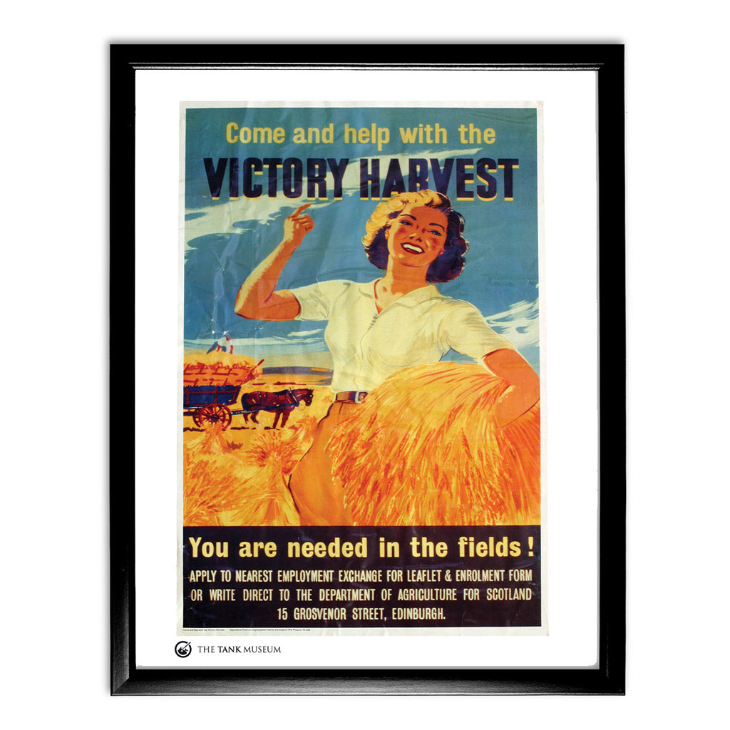 Art Print: Vintage Poster Victory Harvest Wall Art 11x14" With Black Frame [variant_option4]
