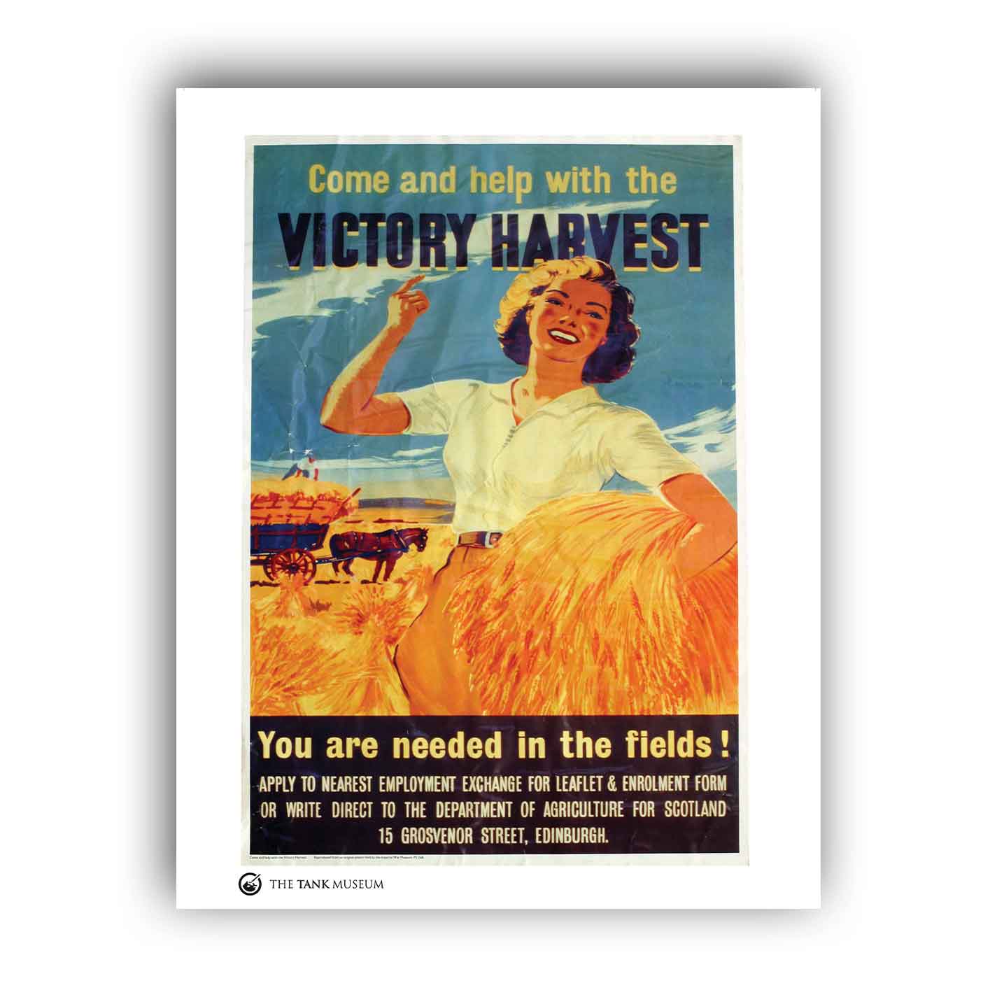 Art Print: Vintage Poster Victory Harvest – The Tank Museum