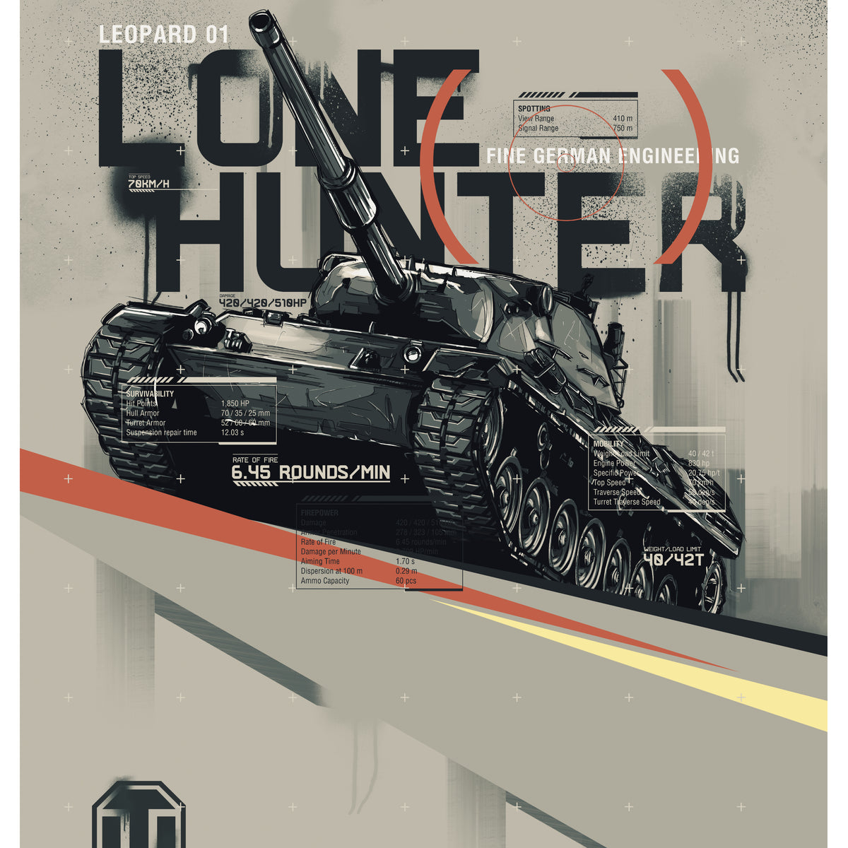 World of Tanks Leopard Illustration Print – The Tank Museum