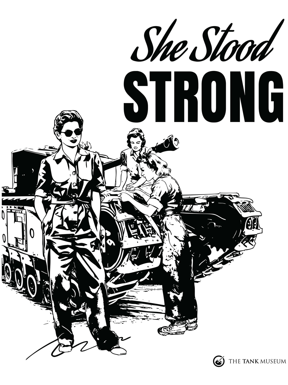 Women in Warfare 'She Stood Strong' Monochrome Ladies T-Shirt