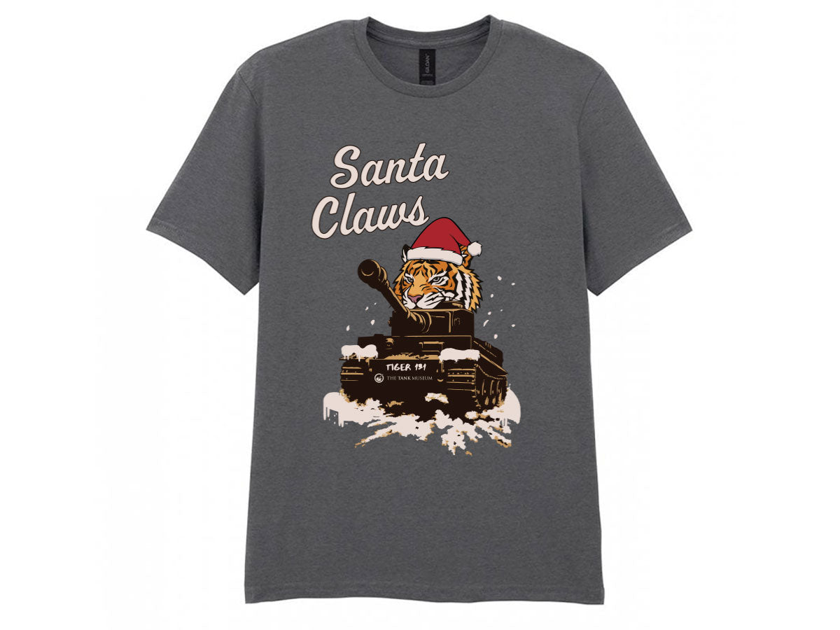 Santa Claws Christmas T-Shirt - Online Exclusive (needs link to other xmas products) (Copy) T-Shirt On Demand Star Editions Charcoal Grey S