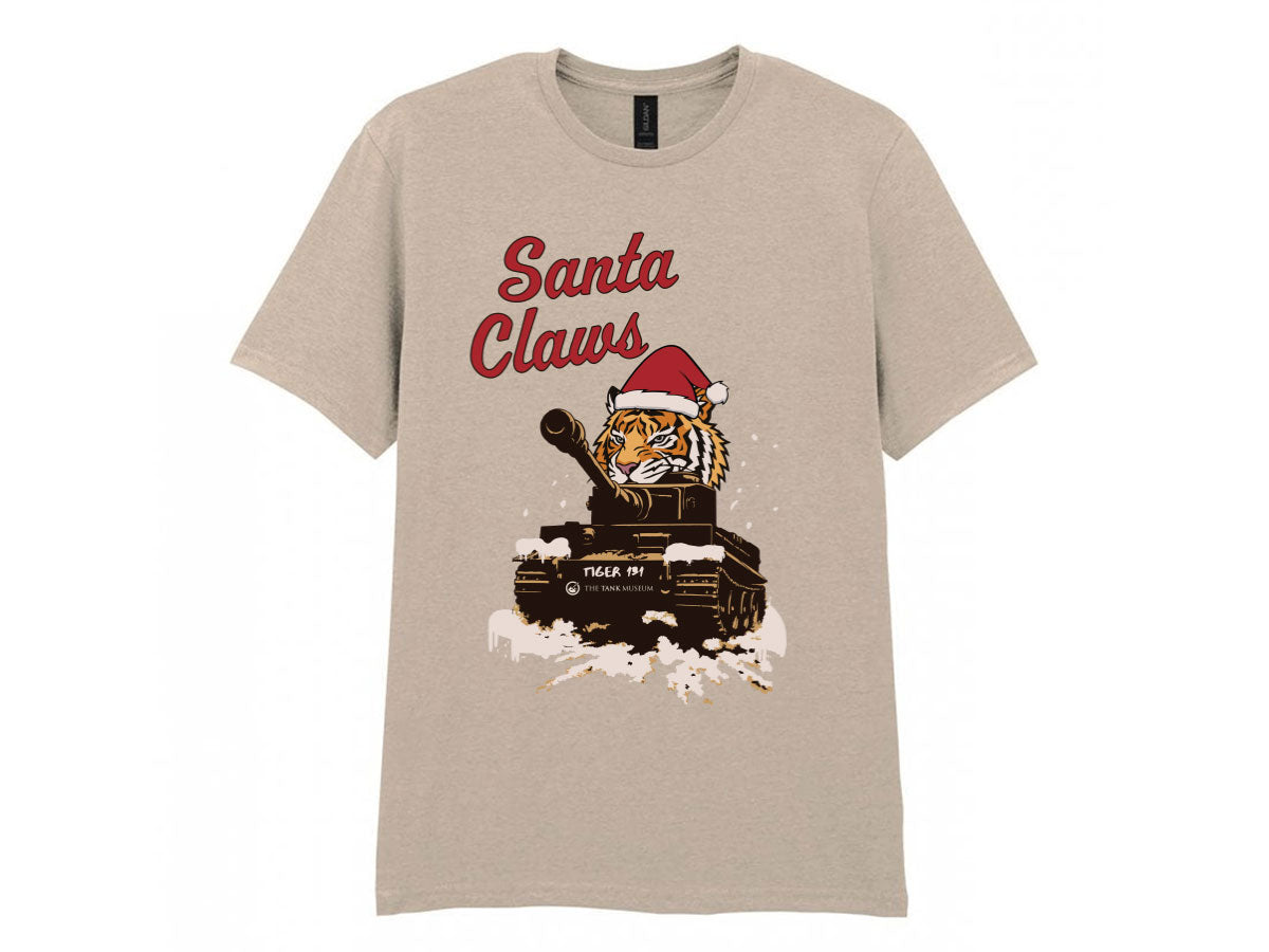 Santa Claws Christmas T-Shirt - Online Exclusive (needs link to other xmas products) (Copy) T-Shirt On Demand Star Editions Sand S