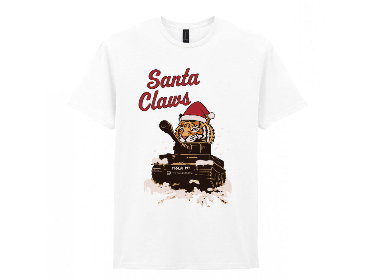 Santa Claws Christmas T-Shirt - Online Exclusive (needs link to other xmas products) (Copy) T-Shirt On Demand Star Editions White S