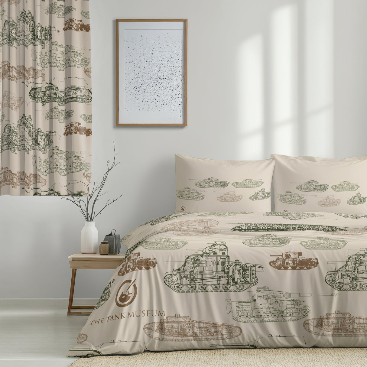 Tank Museum Bedding: New Tanks Outline Homeware King [variant_option4]