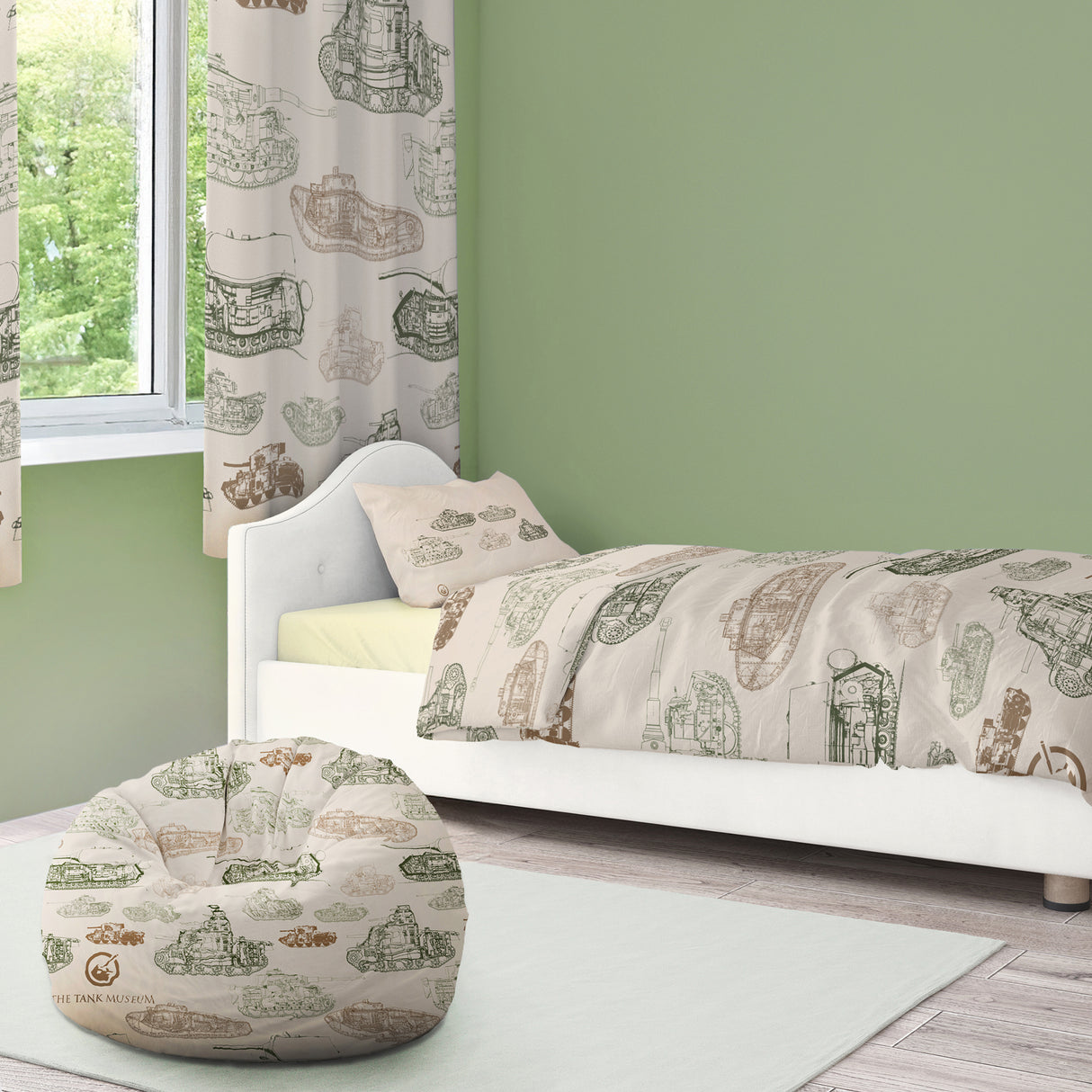 Tank Museum Bedding: New Tanks Outline Homeware Single [variant_option4]