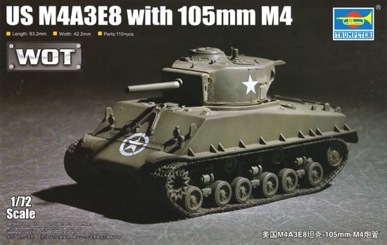 Trumpeter 1/72 M4A3E8 with 105mm Gun Scale Model [variant_option4]