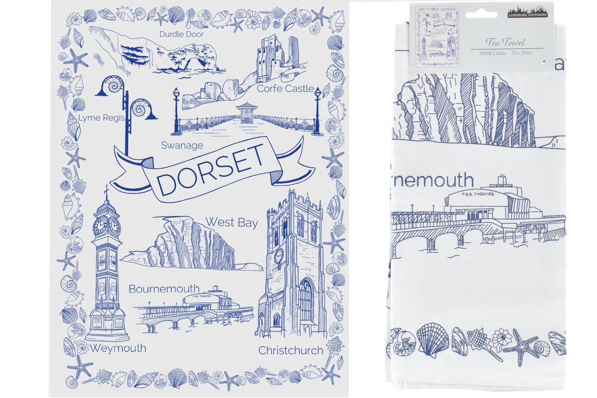 Dorset Sketch Tea Towel