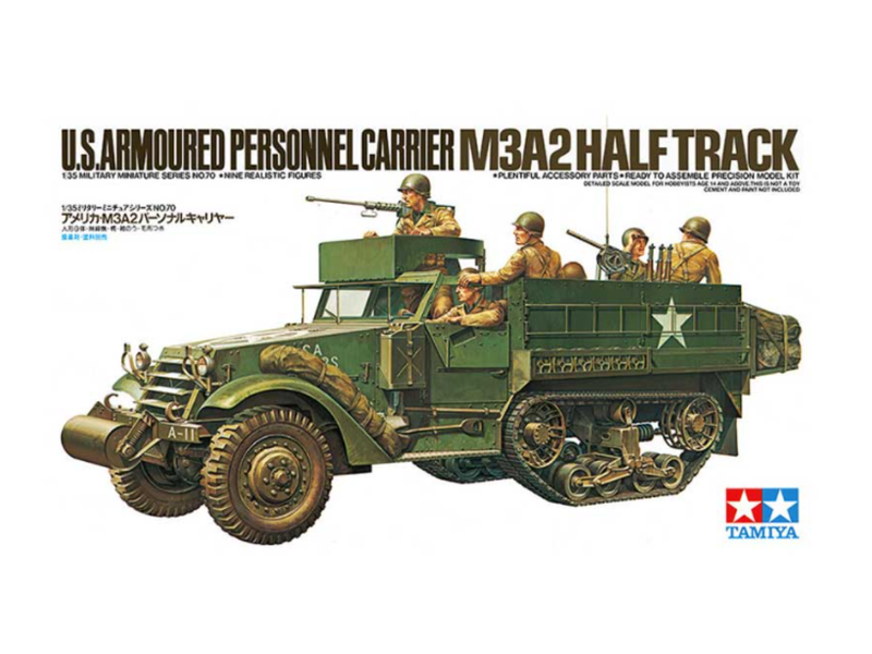 Tamiya 1/35 Scale US Armoured Personnel Carrier M3A2 Half Track Scale Model Tamiya