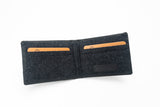 Tweed Black leather Card holder