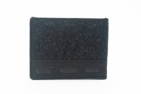 Tweed Black leather Card holder Wallets Coastal