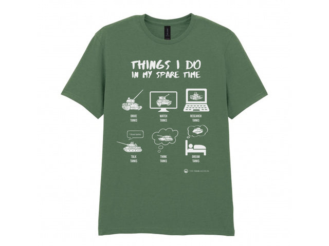 Things I Do In My Spare Time TANKS - Online Exclusive T-Shirt On Demand Star Editions Military Green S