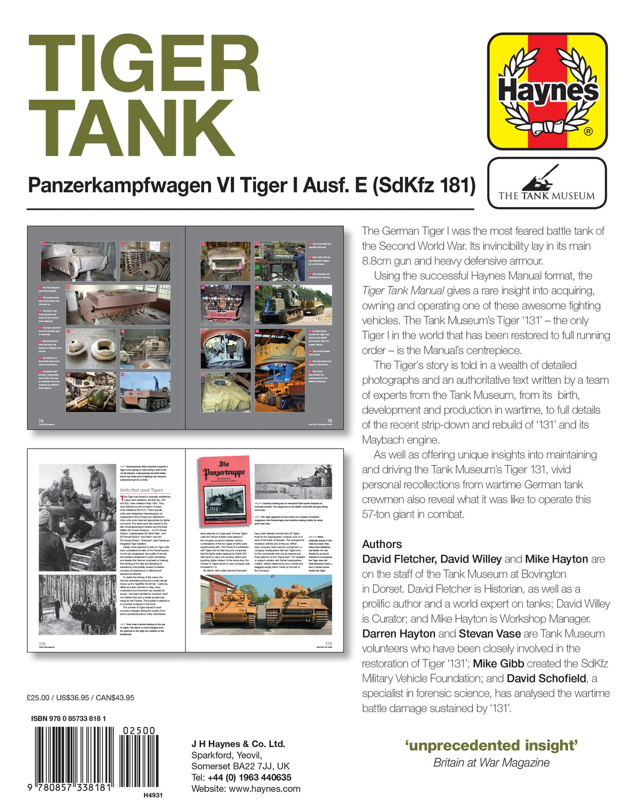 Tiger Tank Owners' Workshop Manual Book [variant_option4]
