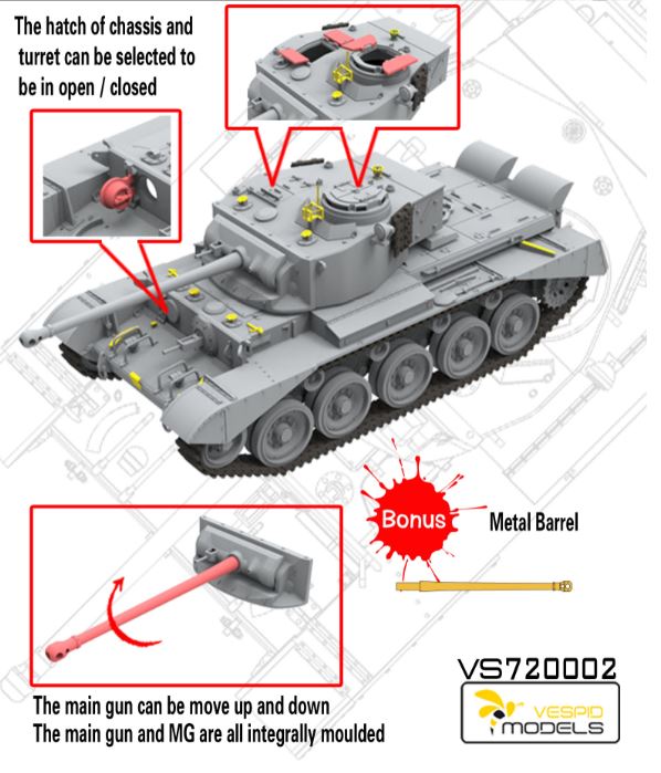 Vespid Models 1/72 A-34 "Comet" Mk.1A Scale Model [variant_option4]