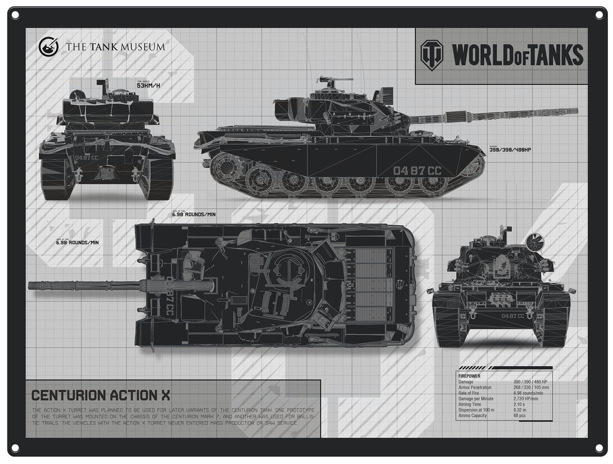 World of Tanks Centurion Metal Sign Large Wall Art [variant_option4]
