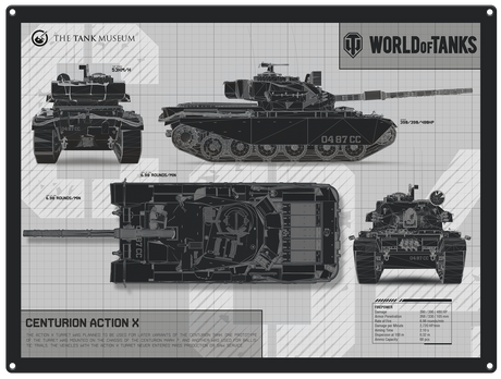 World of Tanks Centurion Metal Sign large (Description) Wall Art [variant_option4]