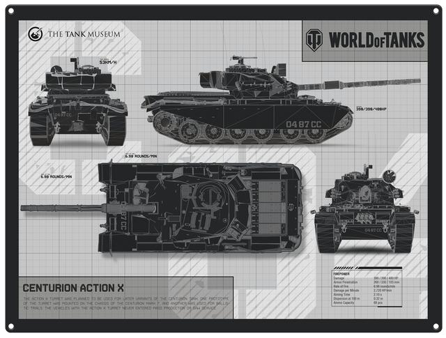 World of Tanks Centurion Metal Sign Large Wall Art [variant_option4]