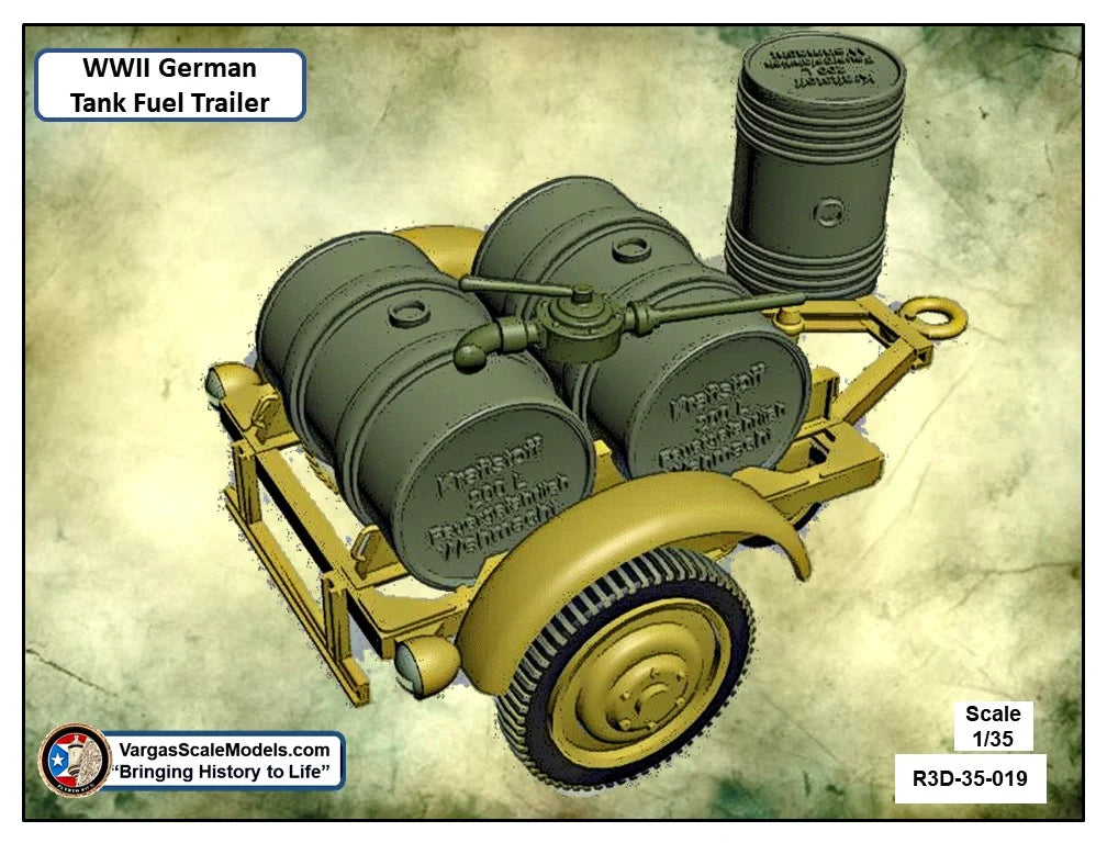 WW2 German Panzer Fuel Trailer, 3d print Kits Vargas scale models