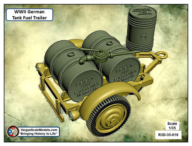 WW2 German Panzer Fuel Trailer, 3d print Kits Vargas scale models