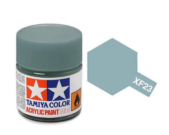 Tamiya 10ml Acrylic Paints (Flat): XF-21 to XF-28 Model Paint XF-23 Light Blue [variant_option4]