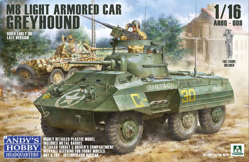 Andy’s Hobby Headquarters 1/16 M8 Greyhound US Light Armoured Car.