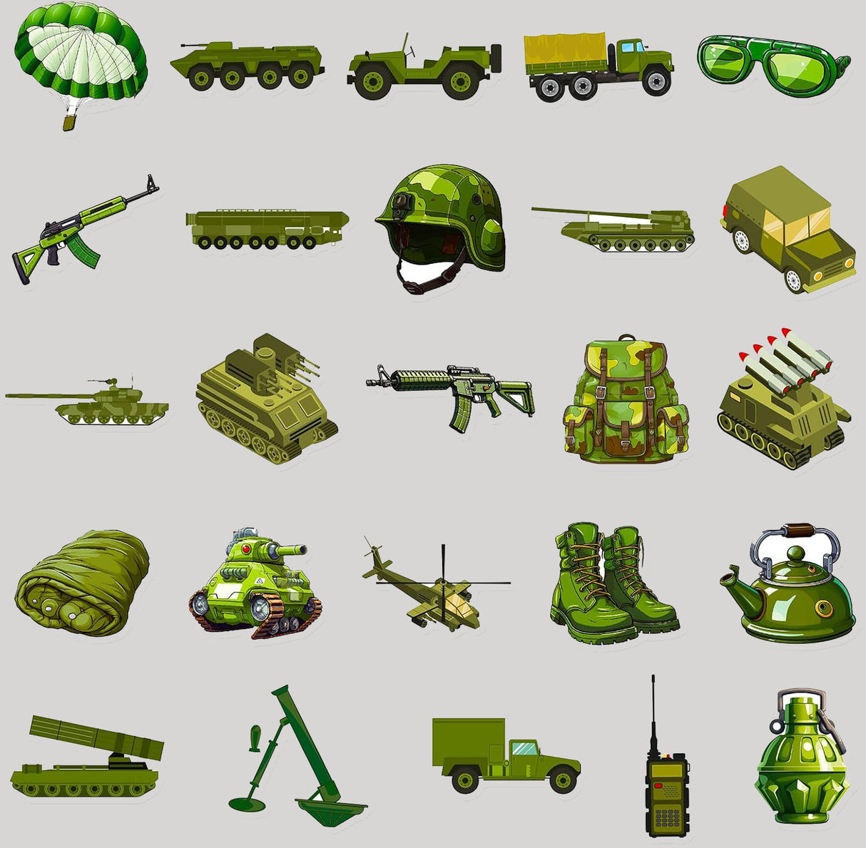 Army Stickers Set of 50 Stationery Kombat