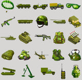 Army Stickers Set of 50 Stationery Kombat
