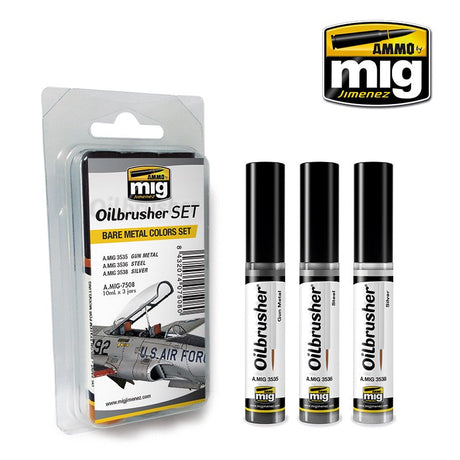 Ammo by Mig - Oilbrush Set Model Paint Bare metal set [variant_option4]