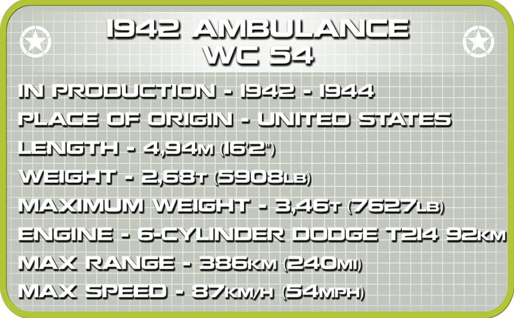 Cobi 1942 Ambulance WC-54 Brick Model Kit [variant_option4]