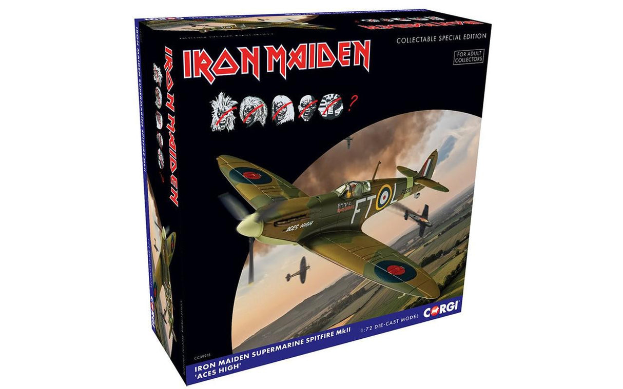 Corgi 1/72 Scale Die-Cast Supermarine Spitfire Mk.II - Iron Maiden 'Aces High'.