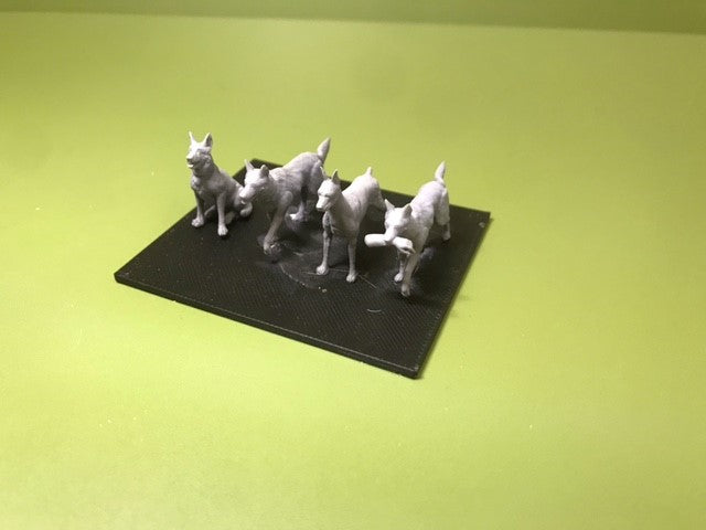1/35 Scale 3D Printed Dog Set of 4
