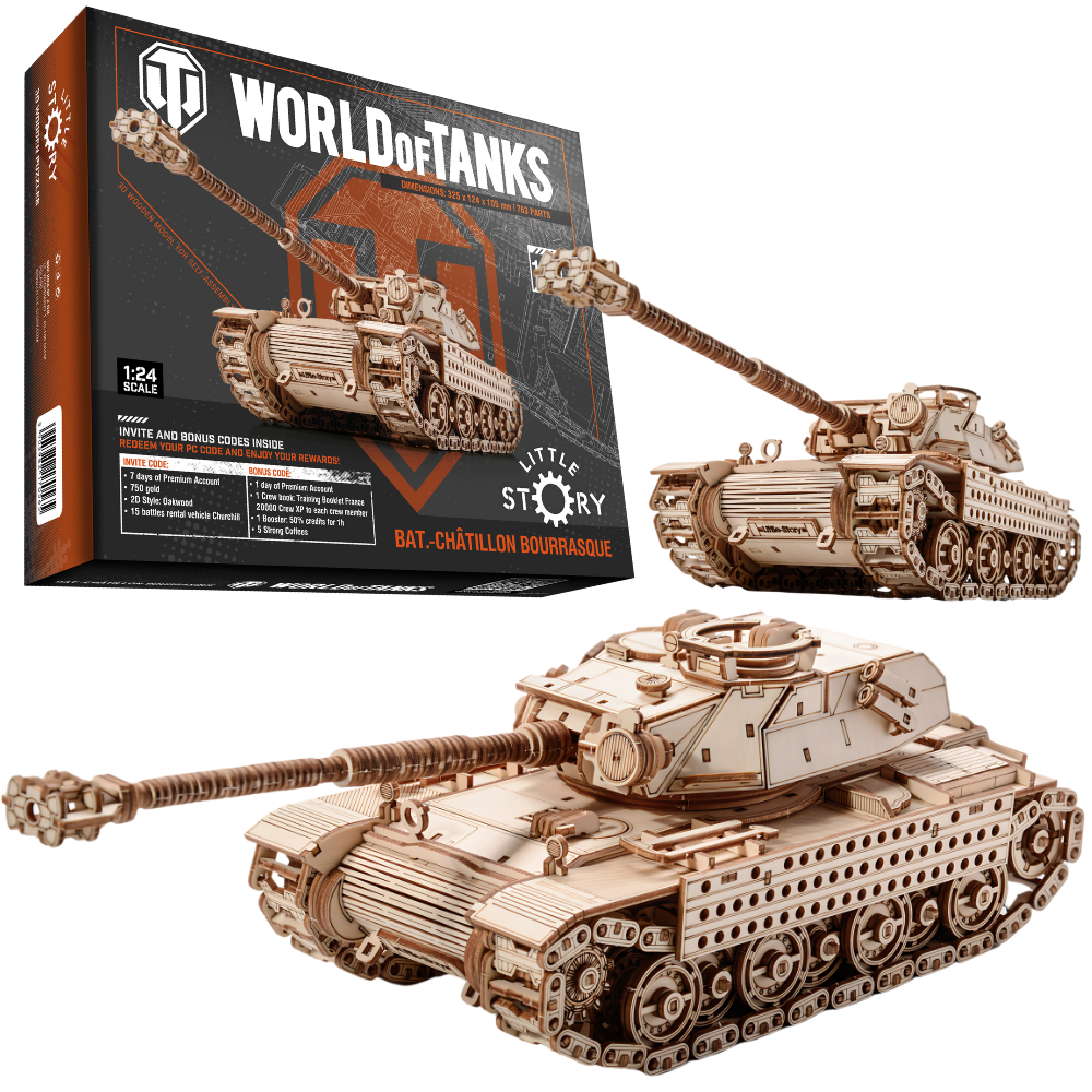 Little Story: World of Tanks Wooden Model BAT-Chatillion Bourrasque Scale Model [variant_option4]