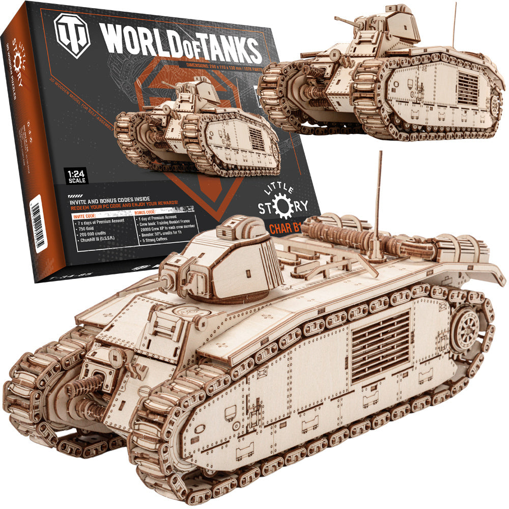 Little Story: World of Tanks Wooden Model Char B1 Scale Model [variant_option4]