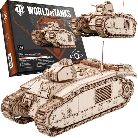 Little Story: World of Tanks Wooden Model Char B1 Scale Model [variant_option4]