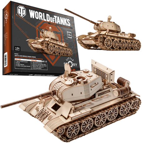 Little Story: World of Tanks Wooden Model T34-85 Tank Scale Model [variant_option4]
