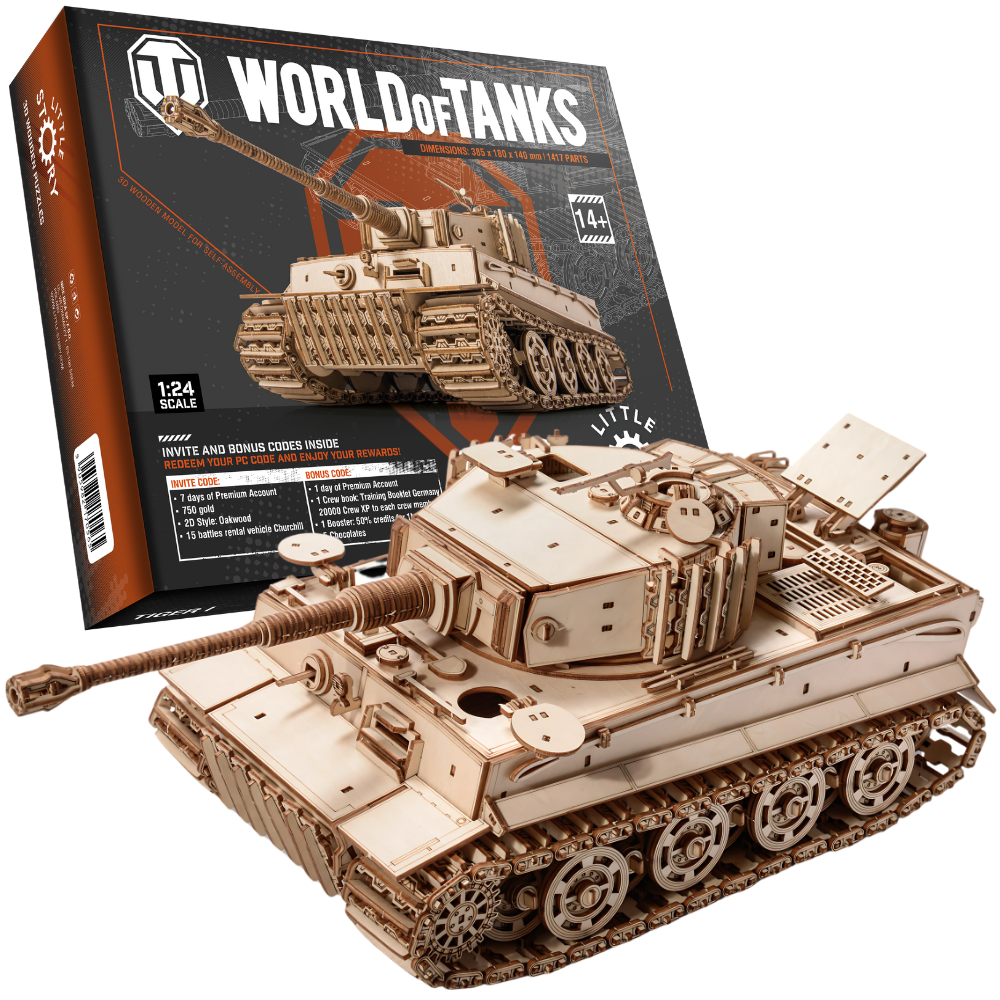 Little Story: World of Tanks Wooden Model Tiger M1 Scale Model [variant_option4]