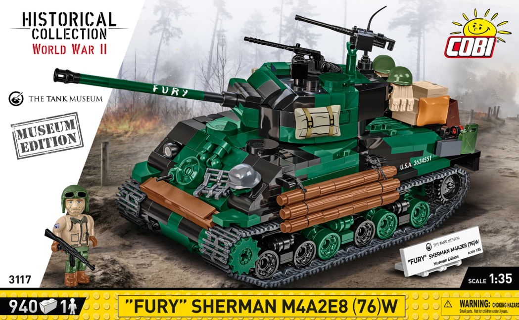 PRE-ORDER: Cobi 1/35 Scale Sherman M4A2E8 (76) W "Fury" Tank Museum Exclusive