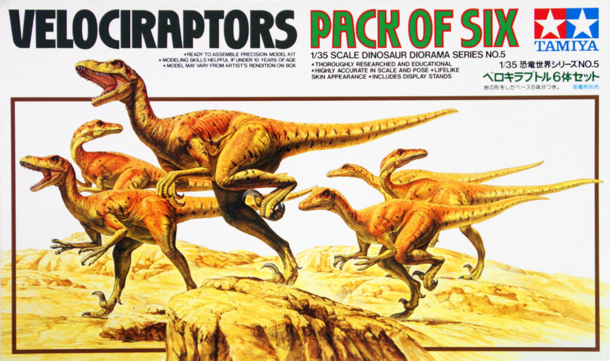 Tamiya 1/35 Velociraptors (x 6).