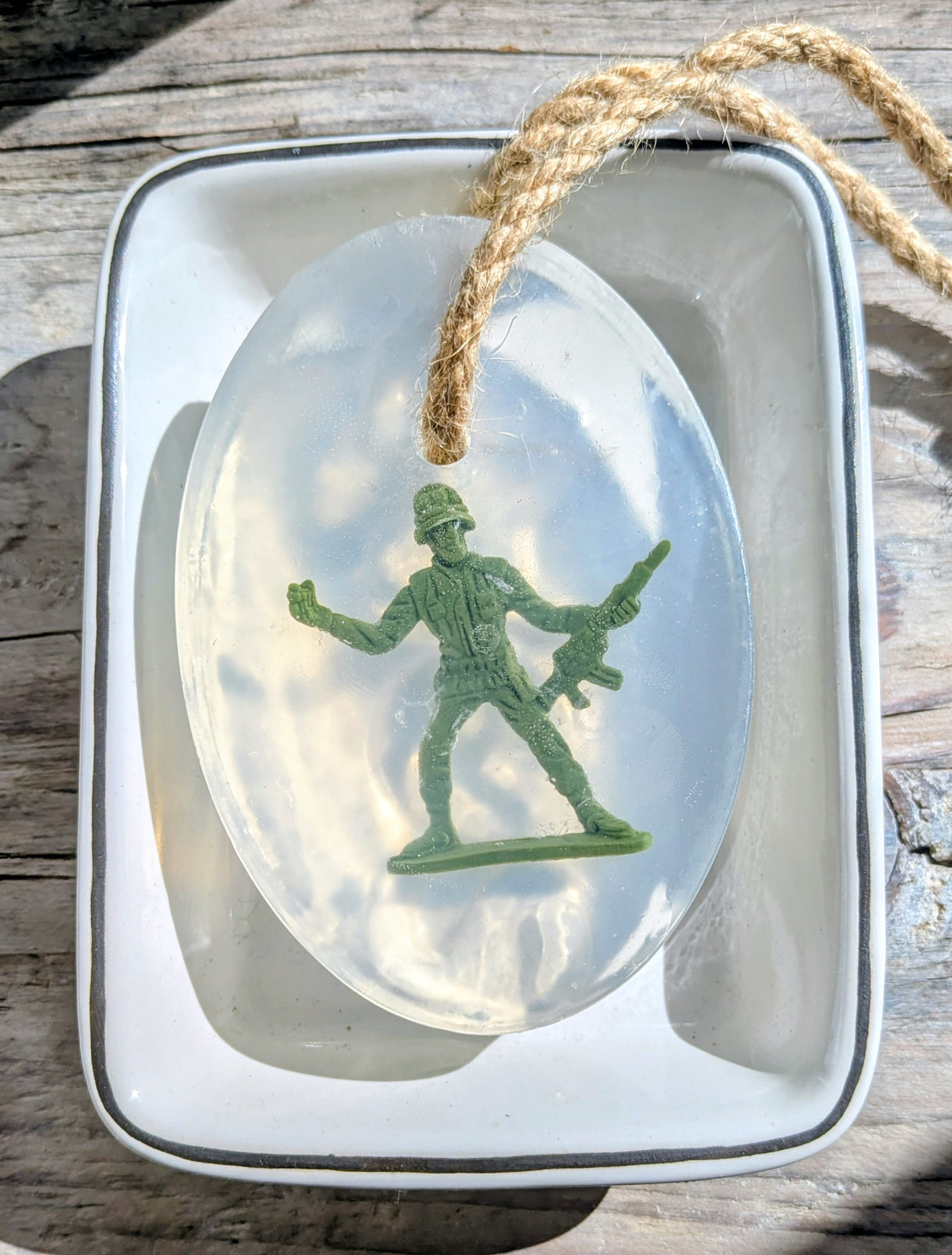 Soldier Soap on a Rope.