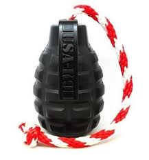 K-9 Grenade Dog Toy With Rope Homeware Black [variant_option4]
