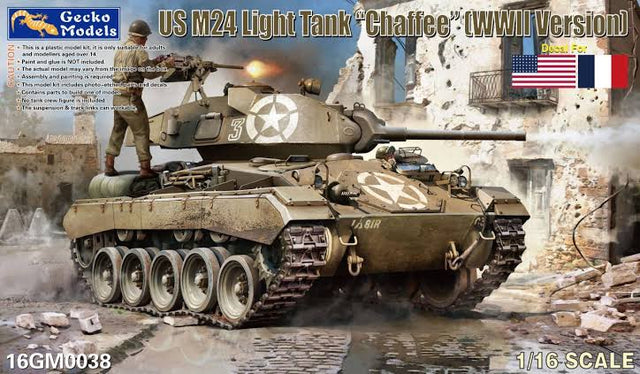 1/16 US M24 Light Tank Chaffee WWII Version (weight tags, worm, check) Scale Model Gecko