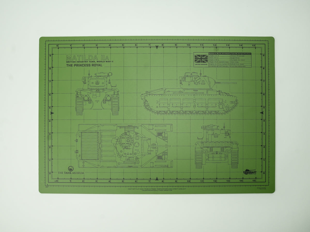 Matilda 2 and Churchill Crocodile Double Sided Model Cutting Mat