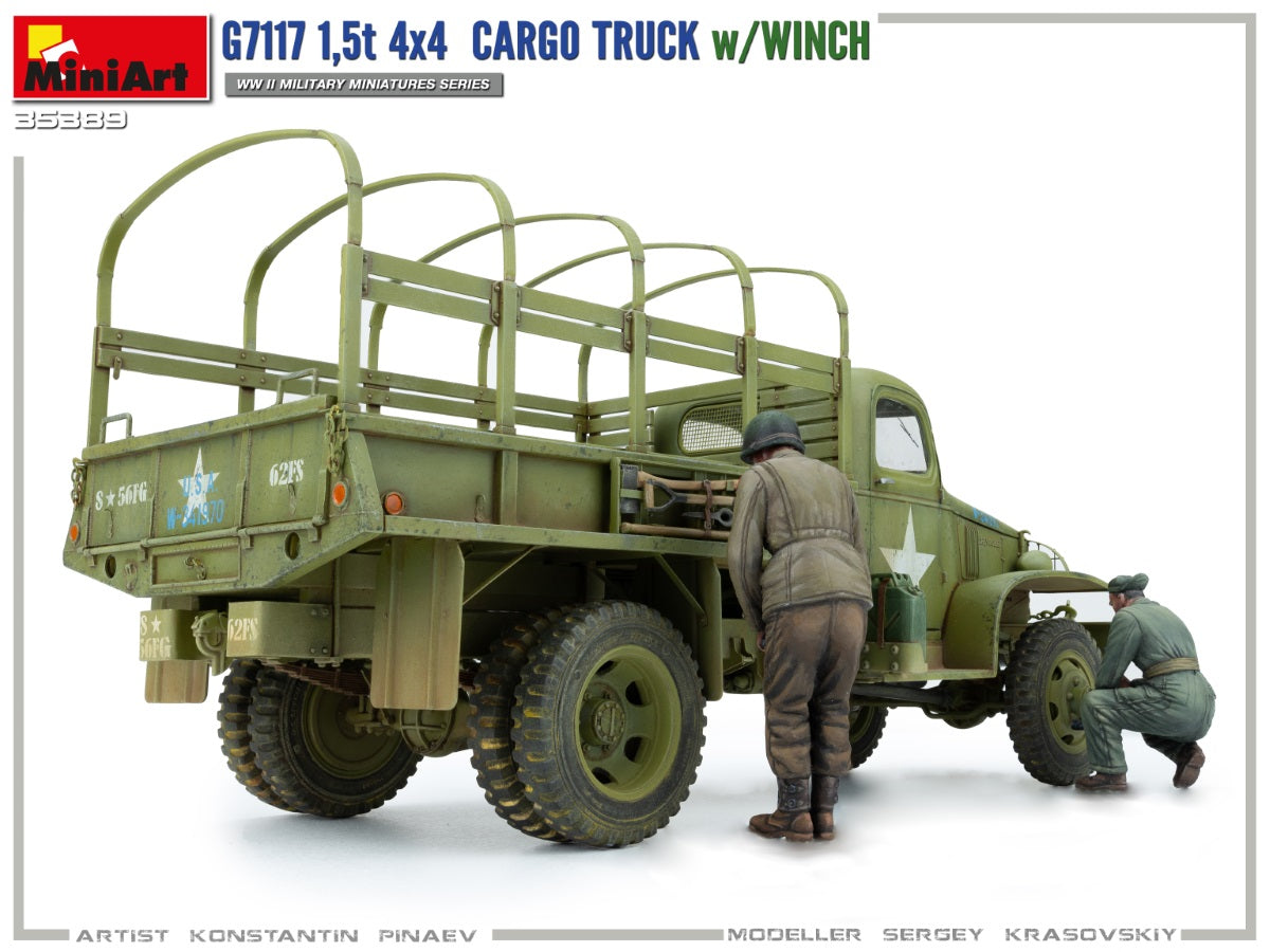 MiniArt 1/35 1.5t 4x4 Cargo Truck w/Winch and Crew Scale Model [variant_option4]