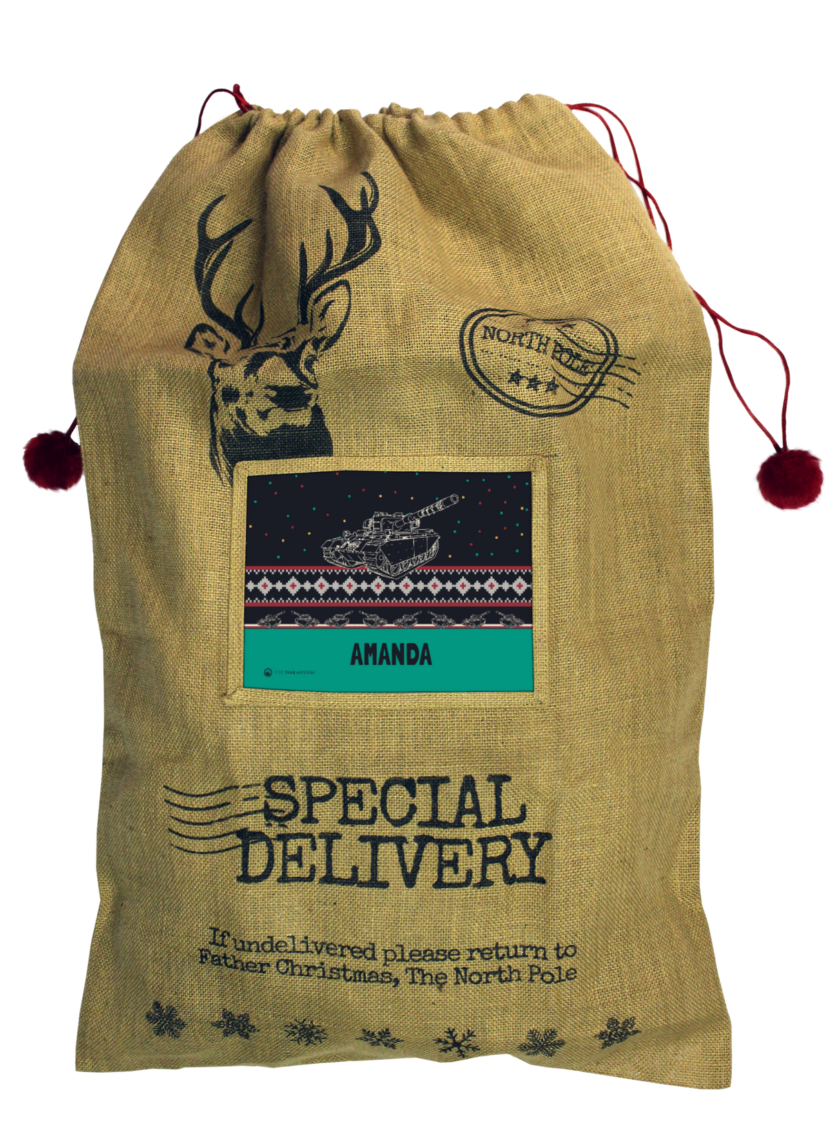 Christmas Leopard Snow Personalised Santa Sack