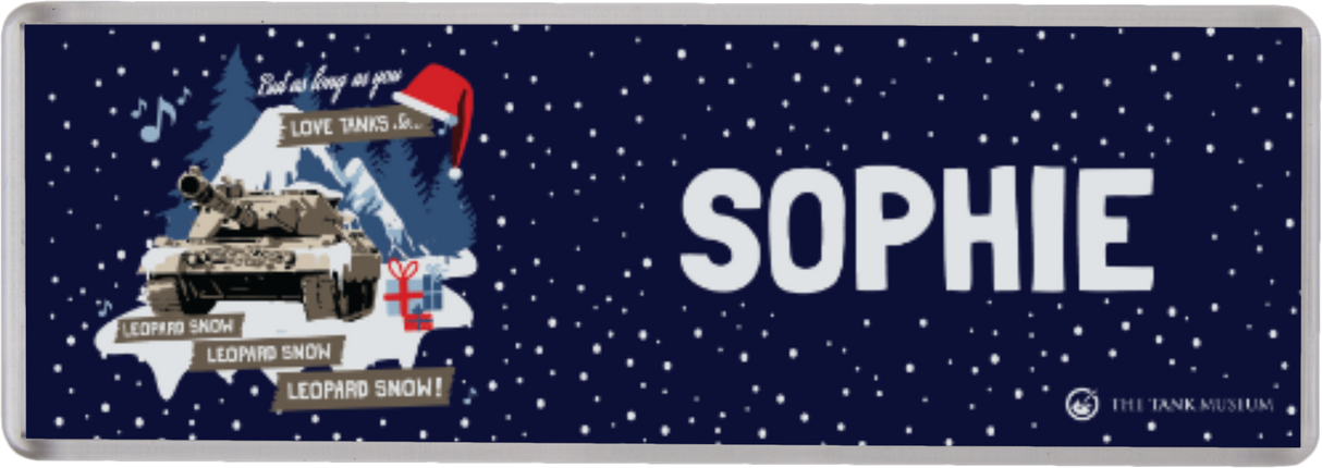 Christmas leopard Snow Personalised Magnet