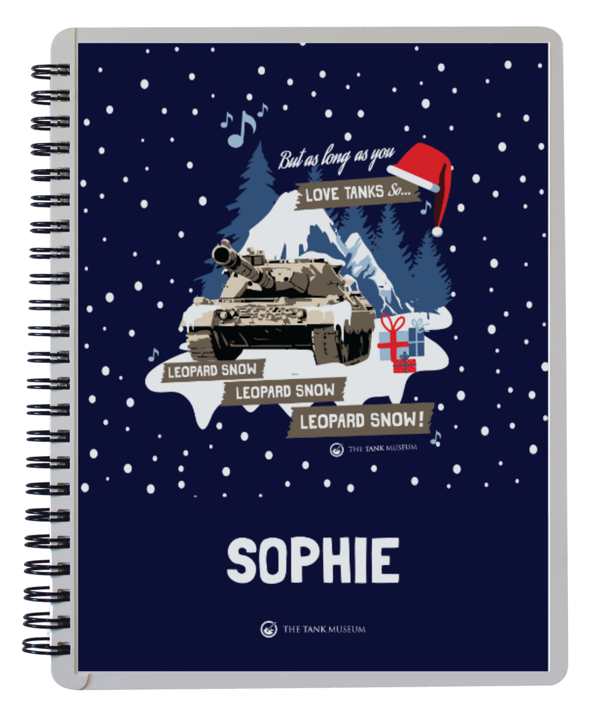 Christmas Leopard Snow Personalised Notebook