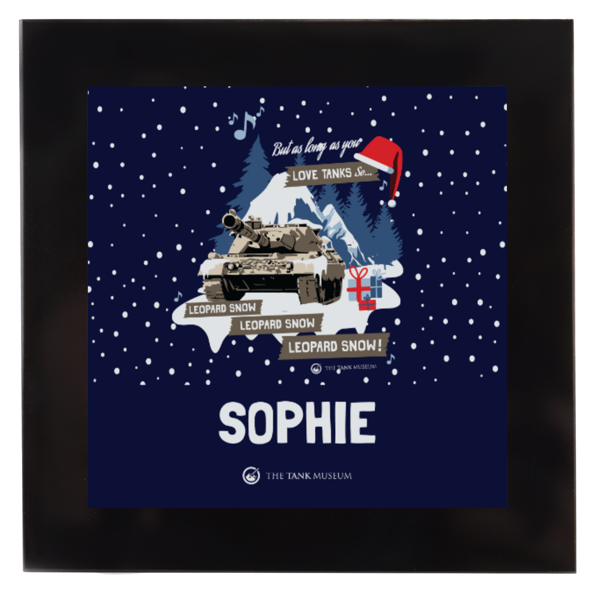 Christmas Leopard Snow Personalised Coaster