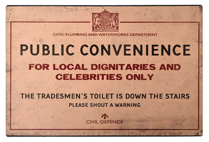 Civil Defence Public Convenience Wall Plaque