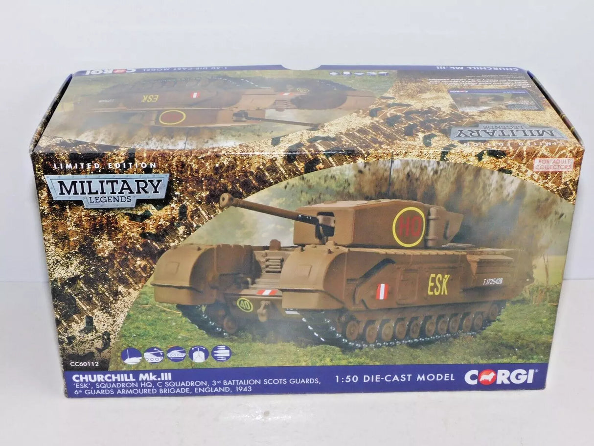 Corgi 1/50 Scale Die-Cast Churchill Mk.III Tank, ESK - 6th Guards Armoured Brigade