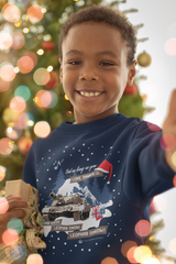 Kids Leopard Snow Christmas Sweater